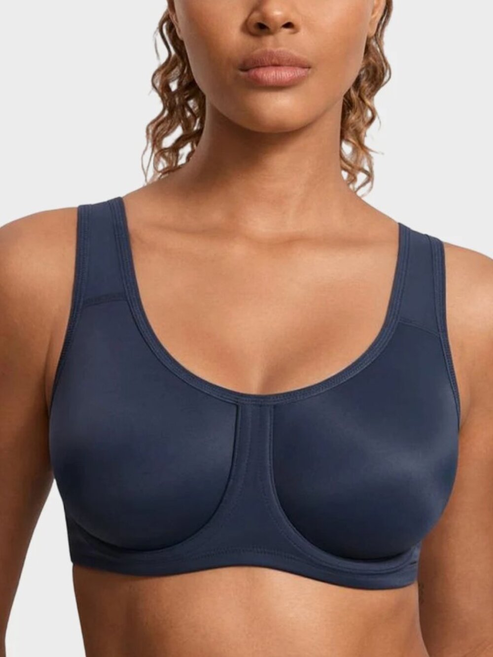 SheCurve Women's Max Control Outside - Wire High Impact Sports Bra Blue 36D